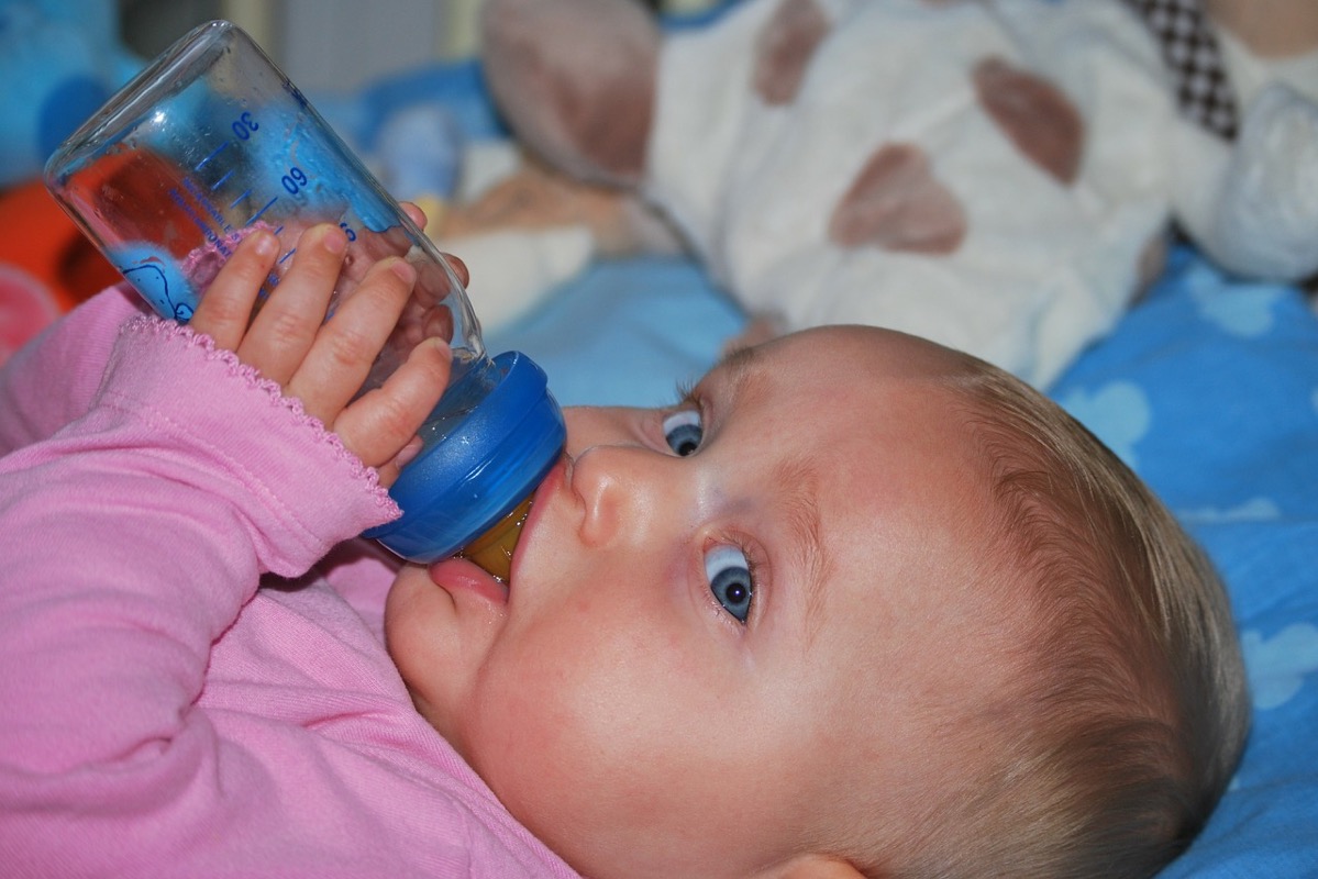 Baby, Bio, stillen, Flasche, trinken