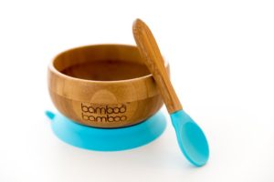 bamboo Baby Saugnapf-Schüssel mit passendem Löffelset